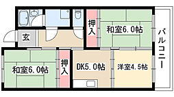 コーポ香流橋 3DKの間取図画像