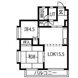 第18オオタビル 2LDKの間取図画像