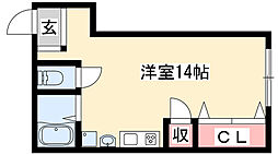 東山パークビル 1Kの間取図画像