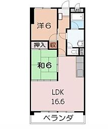 ヴィラージュ歌里 2LDKの間取図画像