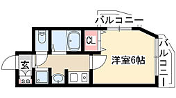 プレサンス名古屋城前 1Kの間取図画像