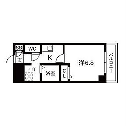 ケイズガーデン泉 1Kの間取図画像
