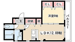 Wisteria 1LDKの間取図画像
