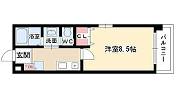 アールズコート本郷 1Kの間取図画像