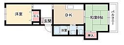 PROXYSQUARE香坂 2DKの間取図画像