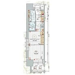 エステムプラザ名古屋駅前プライムタワー 1DKの間取図画像
