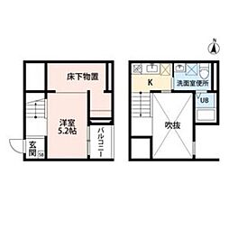 FONTANATAKABATA ワンルームの間取図画像