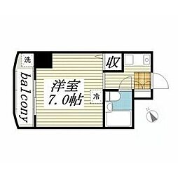 メゾン・ド・アヴァル ワンルームの間取図画像