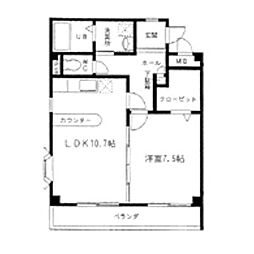 ソレイユ正徳 1LDKの間取図画像