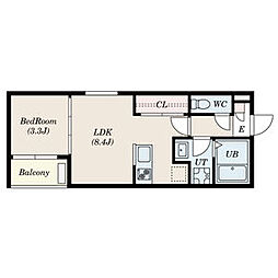 Patina六番町 1LDKの間取図画像