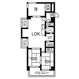 ユニバースビル 3LDKの間取図画像