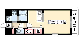 マメゾン ワンルームの間取図画像