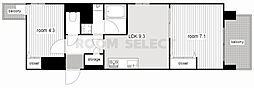 プレサンス丸の内フォート 1SLDKの間取図画像