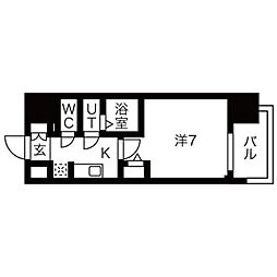 ファステートNAGOYA今池バレンシア 1Kの間取図画像