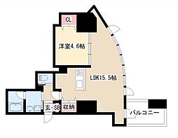 WESTIN上前津 1LDKの間取図画像