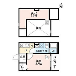 PastosoK 1Kの間取図画像