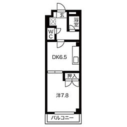 ルーミィ 1DKの間取図画像