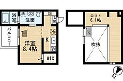 エスパシオナカムラ ワンルームの間取図画像