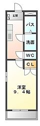 プランドールかの里 1Kの間取図画像