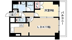 プレサンス鶴舞グリーンパーク 1LDKの間取図画像