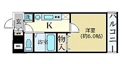 プレサンス新栄リミックス 1Kの間取図画像