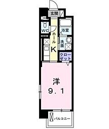 ラレジーナグランデ 1Kの間取図画像