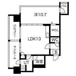 さくらヒルズニシキプラチナムレジデンス 1LDKの間取図画像