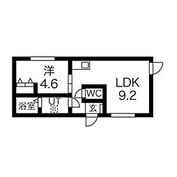 アベニール 1LDKの間取図画像