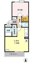 セゾン平出 1LDKの間取図画像