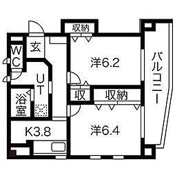 THERESIDENCEIMAIKENORTH 2Kの間取図画像