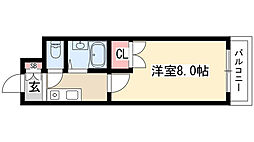 タウンコート児島 1Kの間取図画像