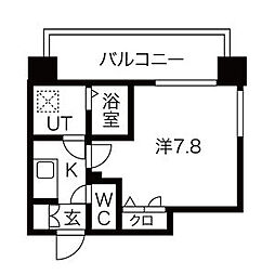 メイクス矢場町2 1Kの間取図画像