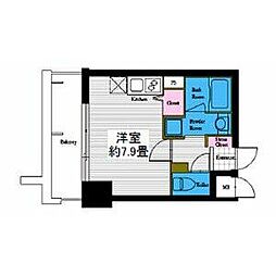 レジディア高岳 ワンルームの間取図画像