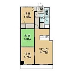 悠和苑 3LDKの間取図画像