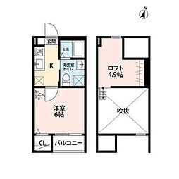 Clover 1Kの間取図画像