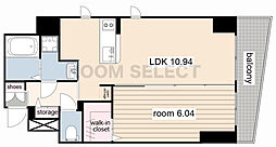 H-CLASSYTAKAOKA 1LDKの間取図画像