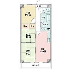レジディア日比野 3LDKの間取図画像
