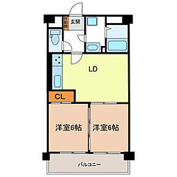 kakuozan358 2LDKの間取図画像