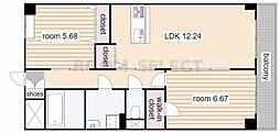 S-FORT鶴舞reale 2LDKの間取図画像