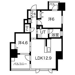 プレサンスロジェ鶴舞駅前 2LDKの間取図画像