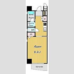 セレニティー金山 1Kの間取図画像
