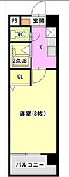 マ・メゾン白金 1Kの間取図画像