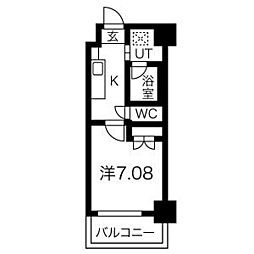 アールズタワー池下西 1Kの間取図画像