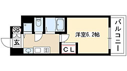 プレサンスSAKAE白川公園2 1Kの間取図画像