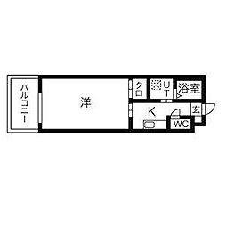 HIBINORISE 1Kの間取図画像