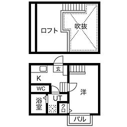 Creo中村公園 1Kの間取図画像