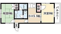 サニーヴィラ 2DKの間取図画像