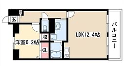 セントラルコート千代田 1LDKの間取図画像