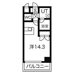 ヴェルシェーヌ桜橋 ワンルームの間取図画像
