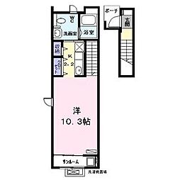 サイプレス 1Kの間取図画像